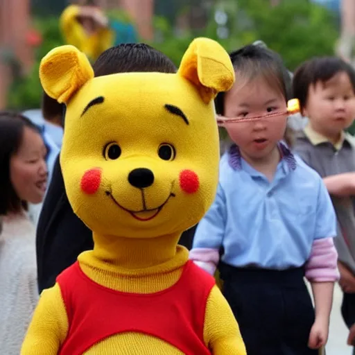 Prompt: xi jingping dressed as winnie the pooh