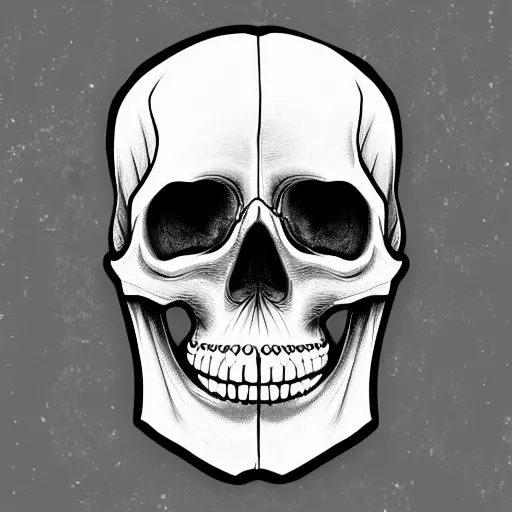 Image similar to skull black and white anatomical illustration