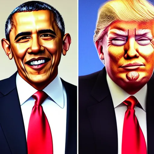 Image similar to portrait morph hybrid barack obama and donald trump