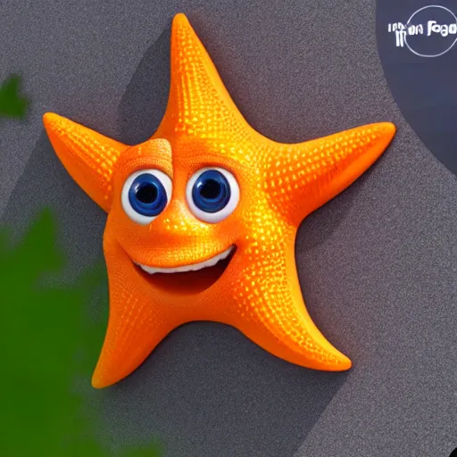 Prompt: portrait of adorable smiling orange starfish, intricate character design, pixar animation, disney, octane render, 3 d, unreal engine, 8 k