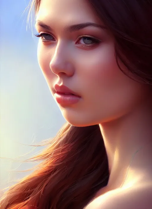 Image similar to photo of a gorgeous young woman in the style of stefan kostic, realistic, sharp focus, 8k high definition, insanely detailed, intricate, elegant, art by stanley lau and artgerm