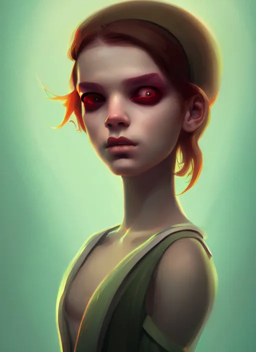 Image similar to a portrait of a pretty sewer punk young lady by daniela uhlig