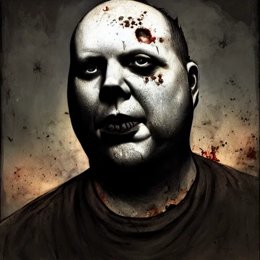 Image similar to black francis from the pixies as a zombie, 7 days to die zombie, gritty background, fine art, award winning, intricate, elegant, sharp focus, cinematic lighting, digital painting, 8 k concept art, art by brom, art by guweiz and z. w. gu, art by michael hussar, 8 k