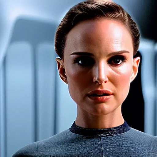 Image similar to Natalie Portman in Star Trek, (EOS 5DS R, ISO100, f/8, 1/125, 84mm, crisp face, facial features)