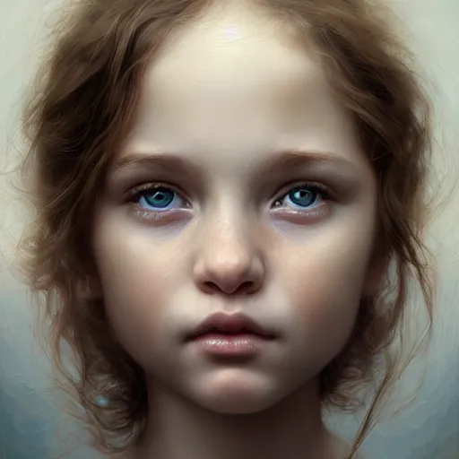 Image similar to pure love is patient love is kind, mother and child ; photorealistic oil painting by charlie bowater and mark brooks ; highly detailed cute faces by wlop ; trending on artstation ; 8 k high resolution, symmetrical, cinematic, high coherence, golden ratio, rule of thirds, perfectly centered anatomically accurate portraits