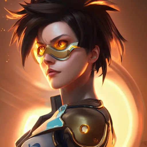 ultra realistic illustration of tracer overwatch