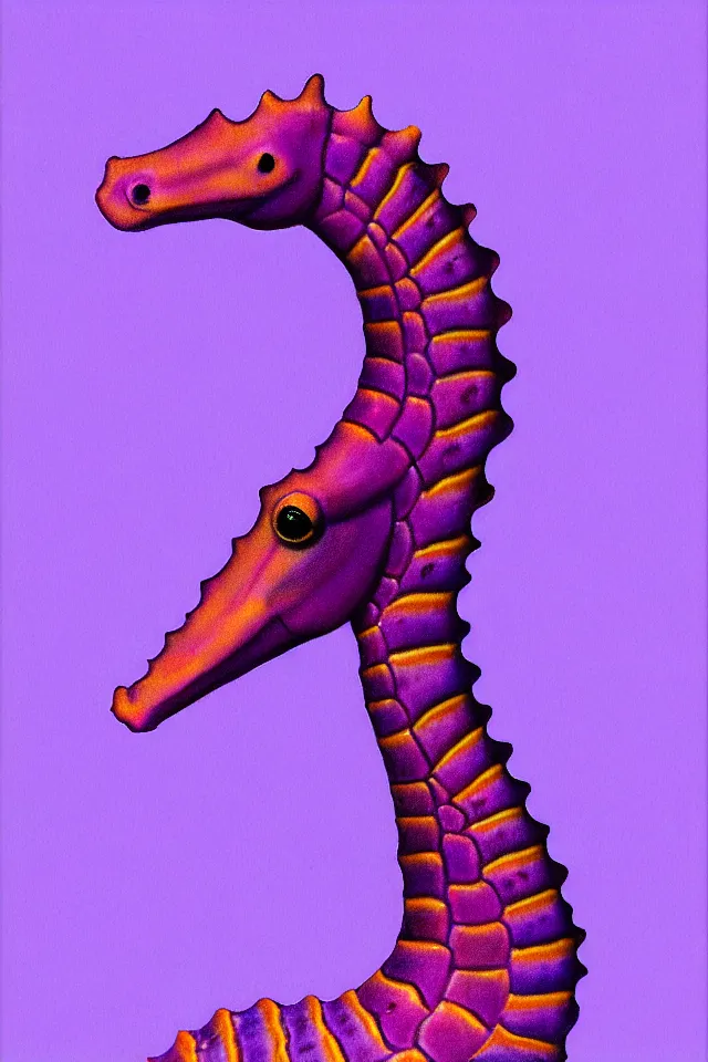 Image similar to a portrait of a purple seahorse by kokaris