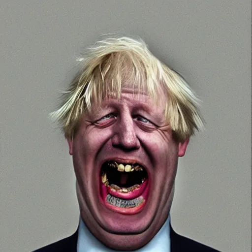 Image similar to boris johnson in the style of the scream