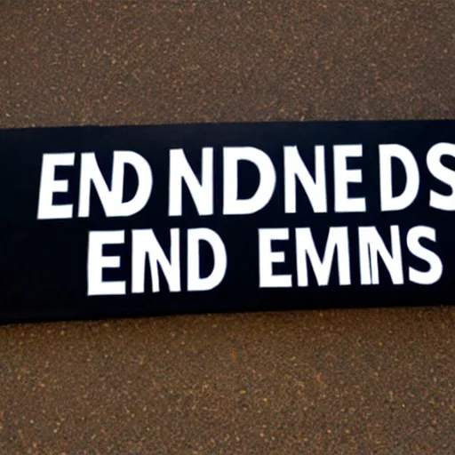 Image similar to 'END TIMES' sign that reads: END TIMES