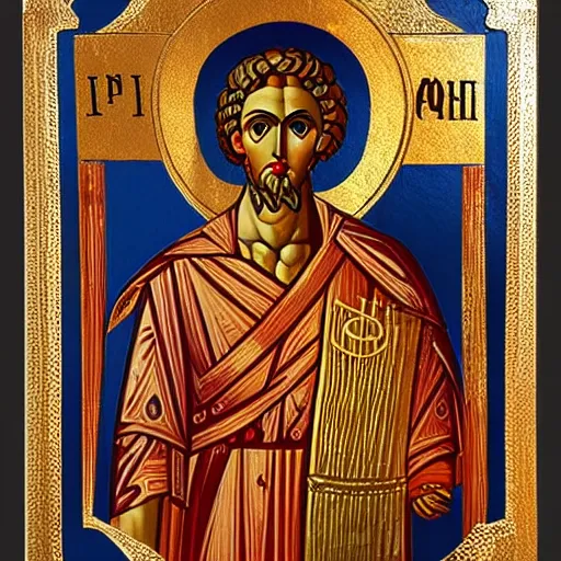 Prompt: Apollo the Olympian, Byzantine Orthodox icon