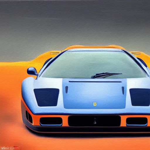 Prompt: a oil painting of a front view ferrari f - 4 0, cinematic, epic composition, hd, digital painting, digital art, concept art, stylized, masterpiece, award - winning