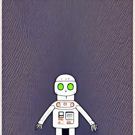 Image similar to paranoid android, line vector Art