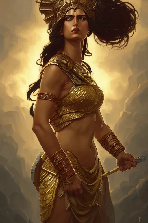 Prompt: pixel art of The Greek godess Hera looking angry, rusty armor, portrait, digital painting, artstation, concept art, smooth, sharp focus, beautiful face, symmetric face, cinematic, videogame cover art, by Artgerm and Greg Rutkowski and Alphonse Mucha