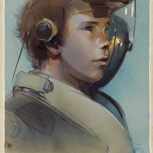 Prompt: (((((portrait of boy dressed as retro space explorer in an actionpose . muted colors.))))) by Jean-Baptiste Monge !!!!!!!!!!!!!!!!!!!!!!!!!!!