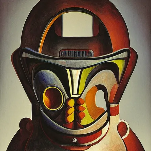 Image similar to the robot wearing her human mask, by christopher kit williams and diego rivera, symbolist, dramatic lighting, elaborate geometric ornament, art brut, god rays, soft cool colors, smooth, sharp focus, extremely detailed