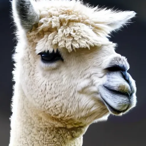 Image similar to an alpaca that resembles donald trump spits in joe biden's face, photorealistic - h 6 4 0