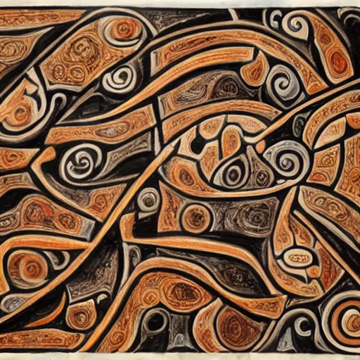 Prompt: eternal search for the truth, maori art