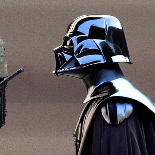 Image similar to Darth Vader's helmet replacing the head of an AT-AT