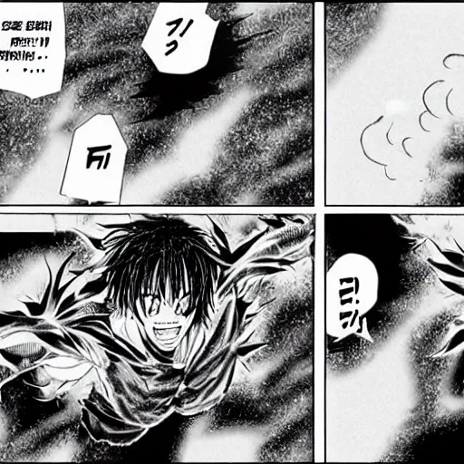 Image similar to Serious Sneeze destroys the sun, single manga panel, black and white ink, by Yusuke Murata. Award-winning manga.