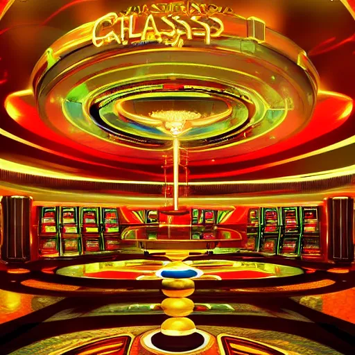 Image similar to futuristic casino, crisp, artistic, artstation, luxury, las vegas, beautiful, concept art