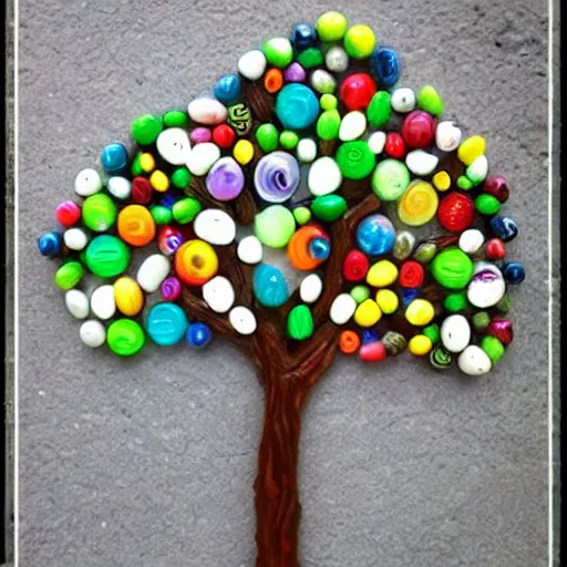 Image similar to tree made out of marbles