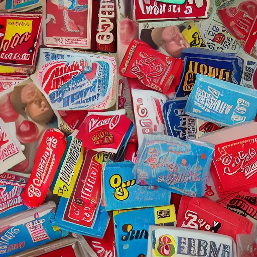 Image similar to packs of bubblegum from the fifties