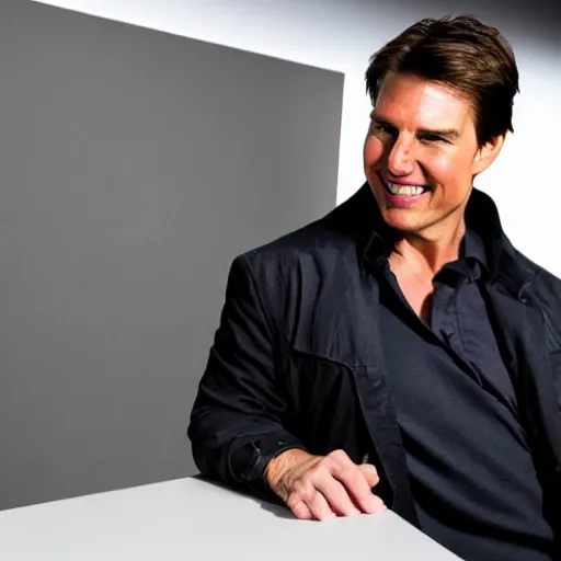 Image similar to A photo of Tom Cruise, Front view, promo shoot, studio lighting