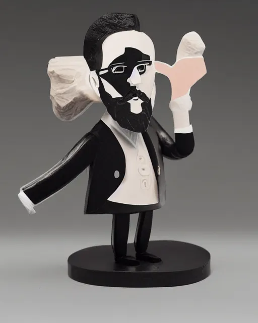 Prompt: benjamin herzl, stop motion vinyl figure, plastic, toy