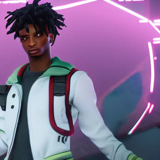 Image similar to playboi carti in fortnite 4 k detailed super realistic