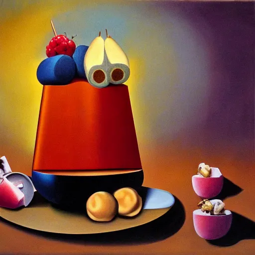 Prompt: Surrealist painting of a chocolate fondue
