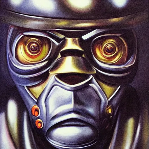 Prompt: beautiful lifelike painting of mf doom is monster zero, hyperreal detailed facial features and uv lighting, art by ed roth and basil wolverton