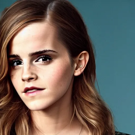 Image similar to emma watson modeling for victoria's secret, looking at the camera