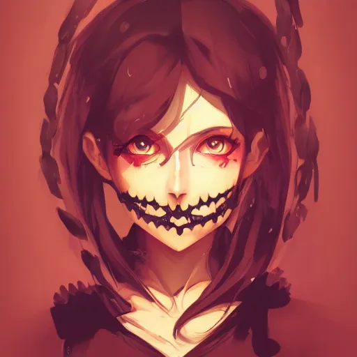 Prompt: anime portrait of a girl skull face, in the style of artgerm, charlie bowater, atey ghailan and mike mignola, vibrant colors and hard shadows and strong rim light, plain background, comic cover art, trending on artstation