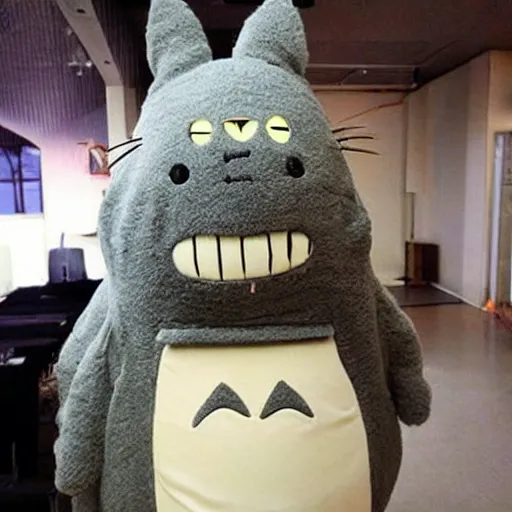 Prompt: a cat wear a totoro costume