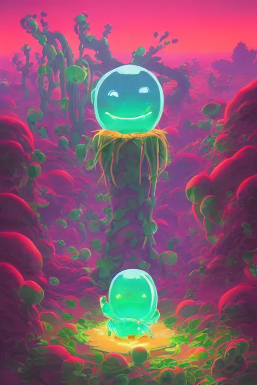 Image similar to roots cactus sushi cristal smurf ghost creature animal sushi cristal very big eye roots cactus elemental flush of force nature micro world fluo fishscale, behance hd by jesper ejsing, by rhads, makoto shinkai and lois van baarle, ilya kuvshinov, rossdraws radiating a glowing aura global illumination ray tracing hdr