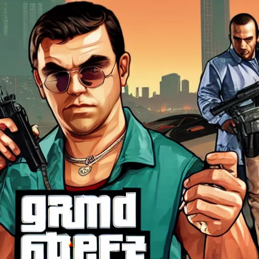 Prompt: gta 6 with augustinho carrara as cover character