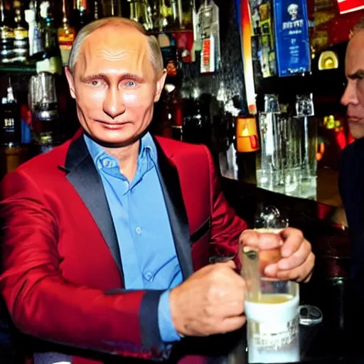 Image similar to vladimir putin in gay bar