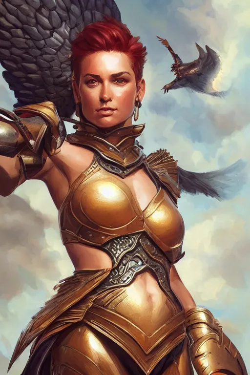 Image similar to amazon valkyrie athena, d & d, fantasy, portrait, highly detailed, headshot, digital painting, trending on artstation, concept art, sharp focus, illustration, art by artgerm and greg rutkowski and magali villeneuve