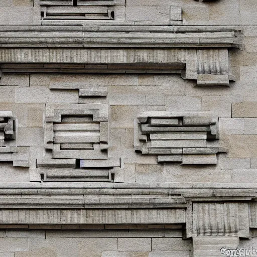 Prompt: image is of a type of stone architecture called castellated ashlar. it is characterized by its symmetrical design and clean, sharp lines. the image is photographed in ultra hd, which means that it is extremely high resolution and clear, by john howe and by daniel falconer and by don maitz