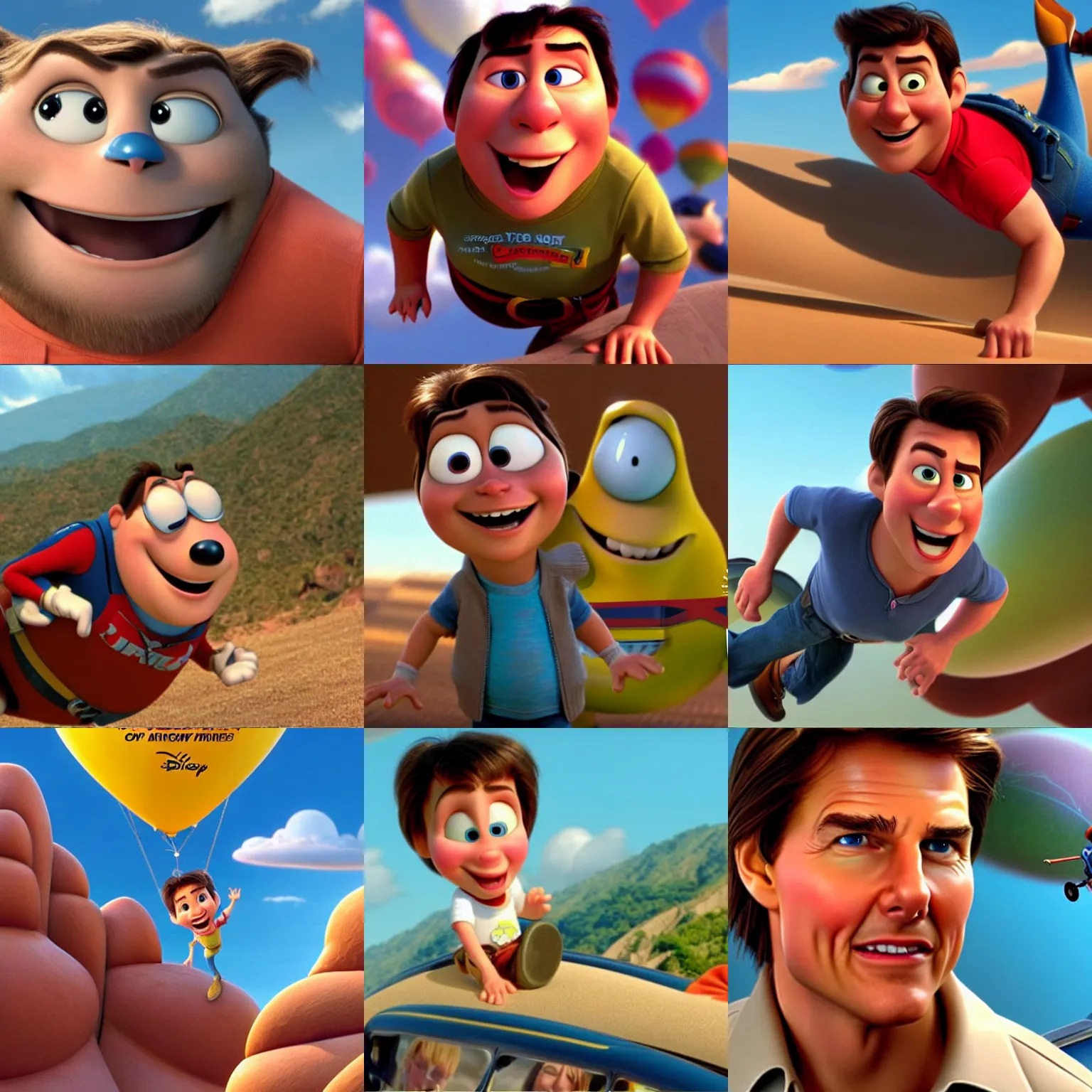 Image similar to Tom Cruise as seen in Disney Pixar's Up (2009) 👀