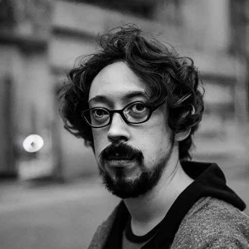 Image similar to Sam Hyde in the style of James Jean, rule of thirds, sigma male, cinematic, kyoto japan setting