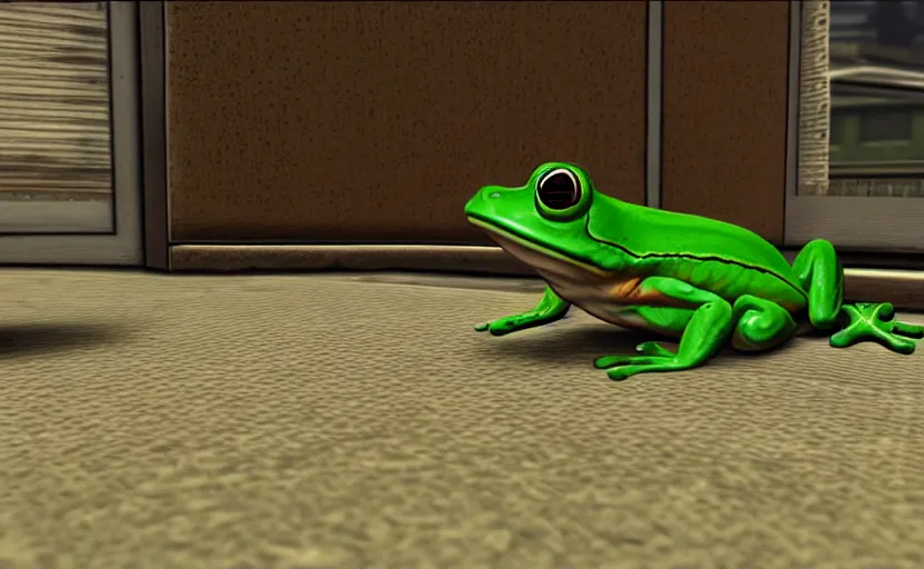 Image similar to a frog in gta san andreas, cinematic shot, 4 k