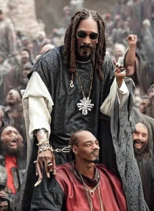 Image similar to Snoop dogg in the game of thrones universe