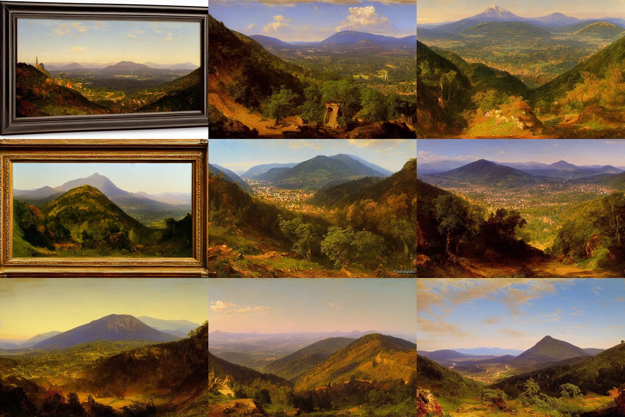 Prompt: Hills around Heidelberg, Germany, by Frederic Edwin Church