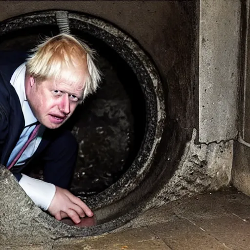 Image similar to photo of boris johnson lost in the sewers