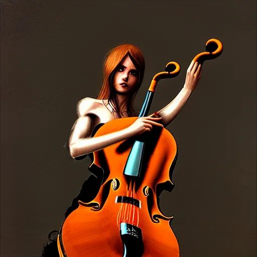 Image similar to body as a cello by greg rutkowski