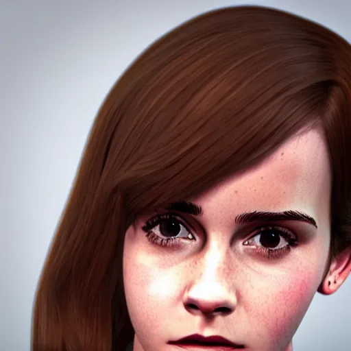 Image similar to 3 d render of emma watson in the style of pixar movies