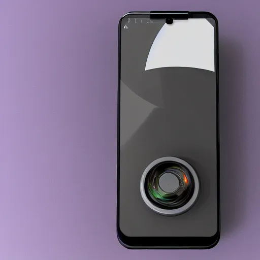 Prompt: a smartphone with 7 8 cameras, concept 3 d render