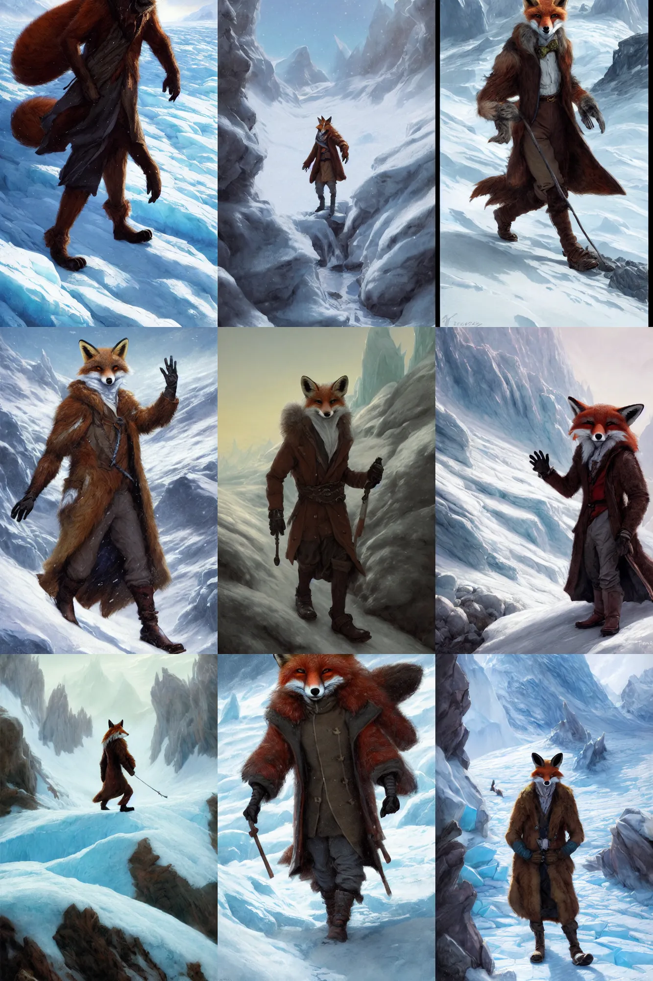 a fox character walking across a glacier,, character | Stable Diffusion ...