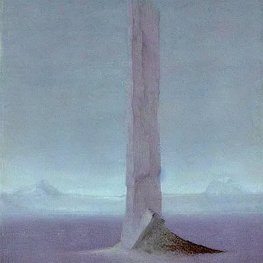 Image similar to the abstract painting'arctic monolith ', by caspar david friedrich!!!, by rothko!!!